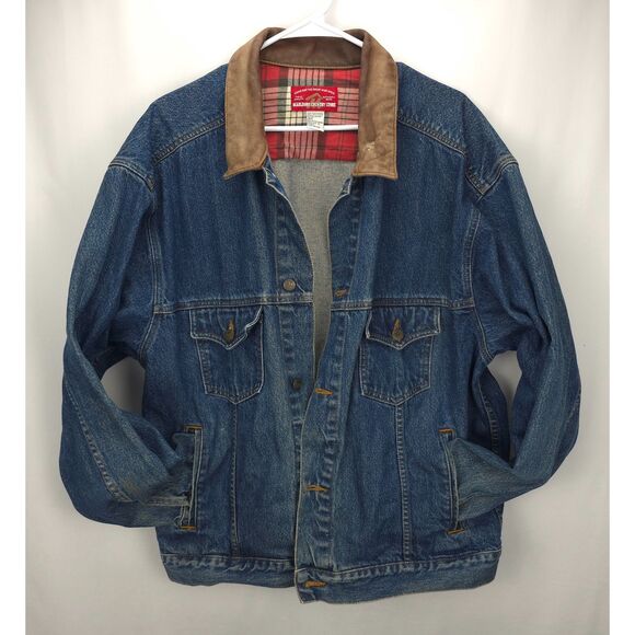 VTG Marlboro Country Store Distressed Denim Barn Jacket Chore Coat Workwear XL - Picture 1 of 13